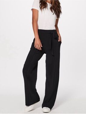 lululemon athletica Black Wide-Leg Tie-Waist Pants